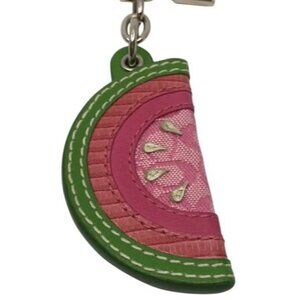 Coach Vintage Leather Watermelon Slice Bag Charm Fruit FOB Keychain Keyring